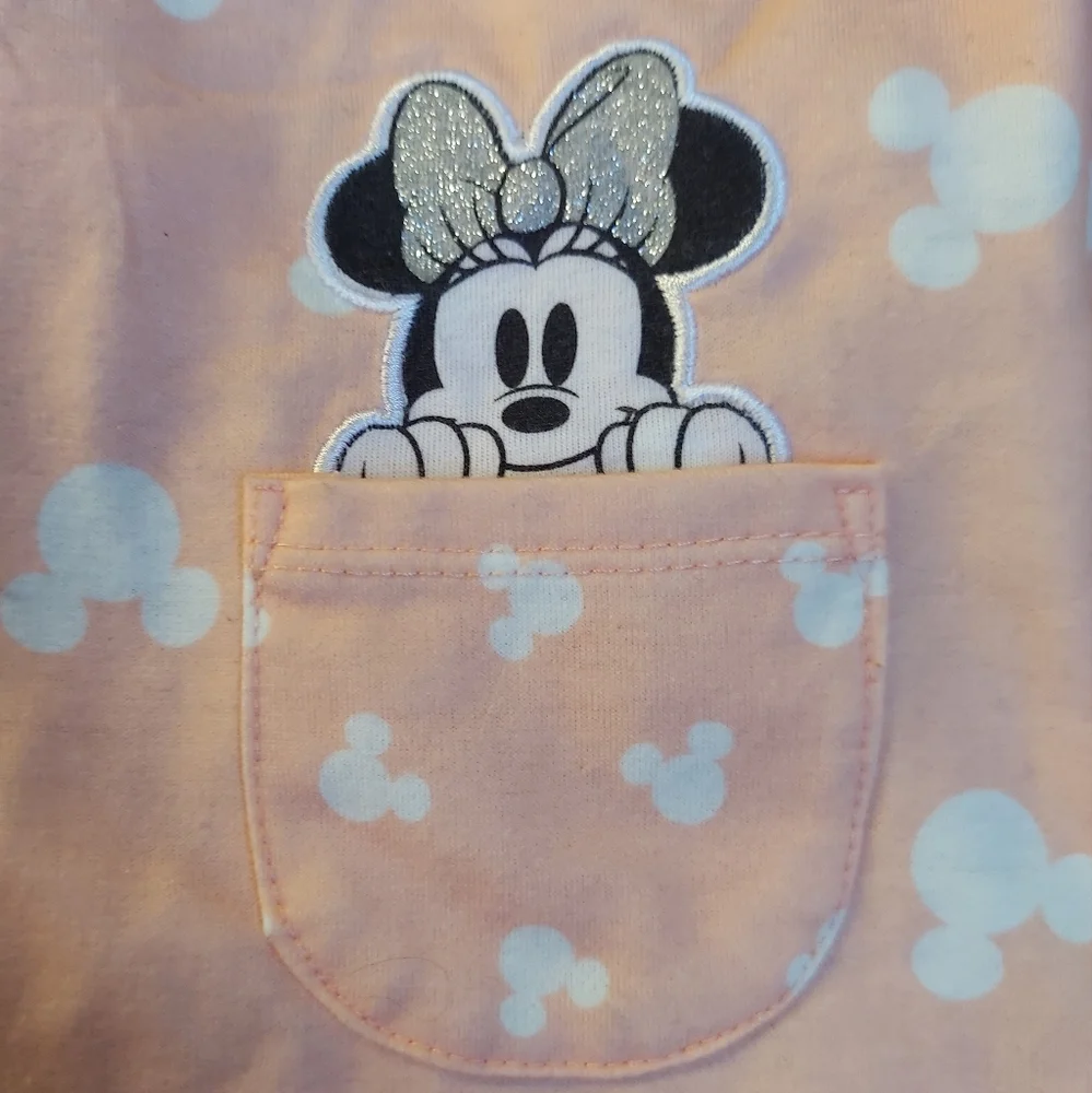 ⭐️3/$30- Minnie jumper with matching headband, peach, white silver,  3-6 months